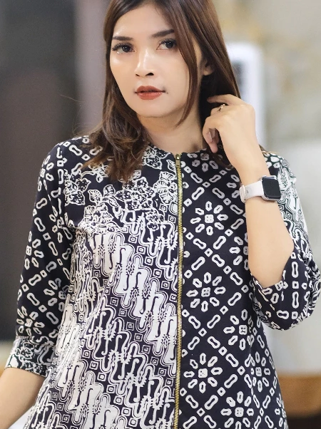 Blouse Atasan Batik Wanita Mono Crom H002