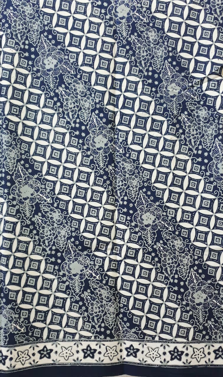 Kain Batik Kombinasi Tulis Indigo  Premium S04176